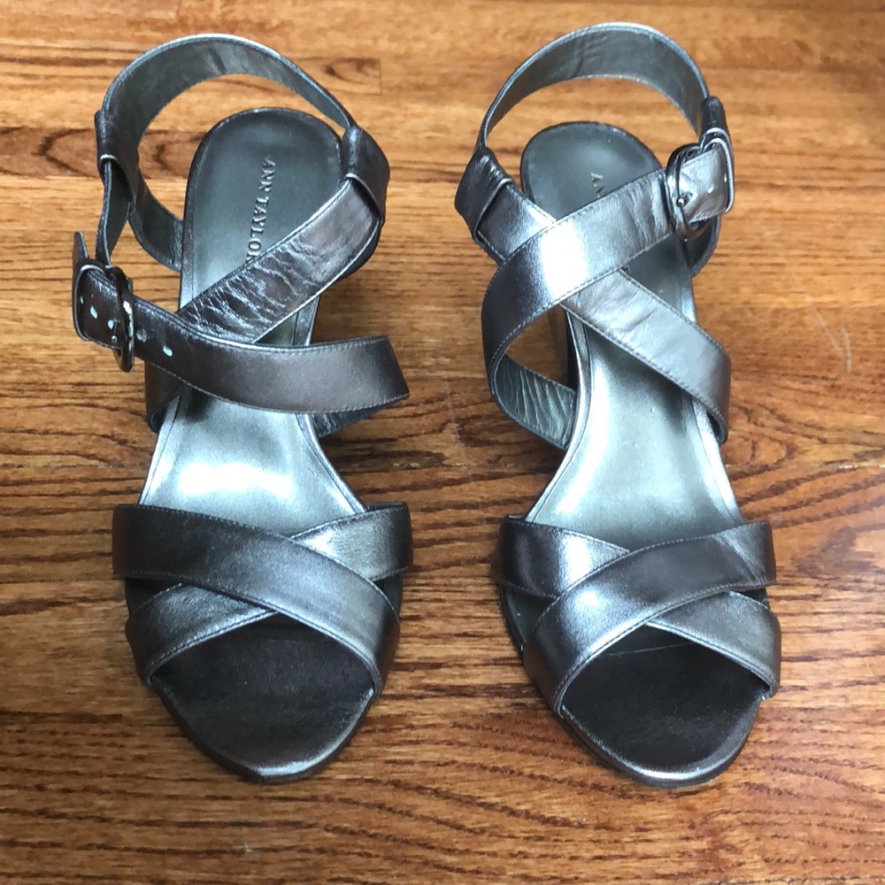 Ann Taylor Dark Silver Heels!